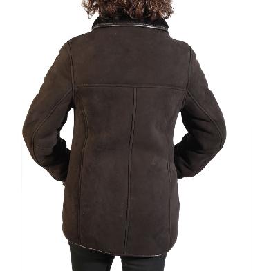 SL1177182 - Ladies Shaped Classic Sheepskin Jacket In Brown